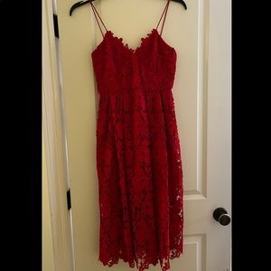 NWT Donna Morgan for Anthropologie Red Lace Dress